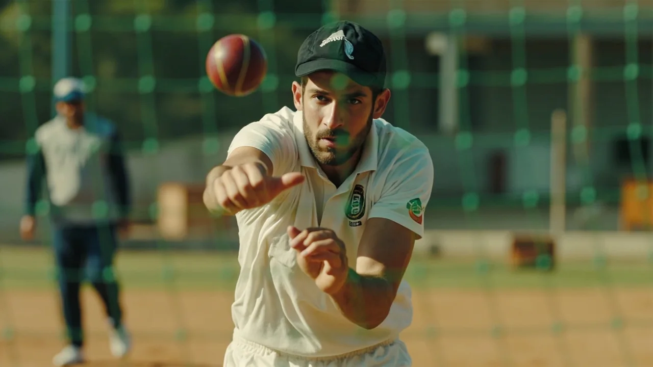 Bowler practising variations at a net session