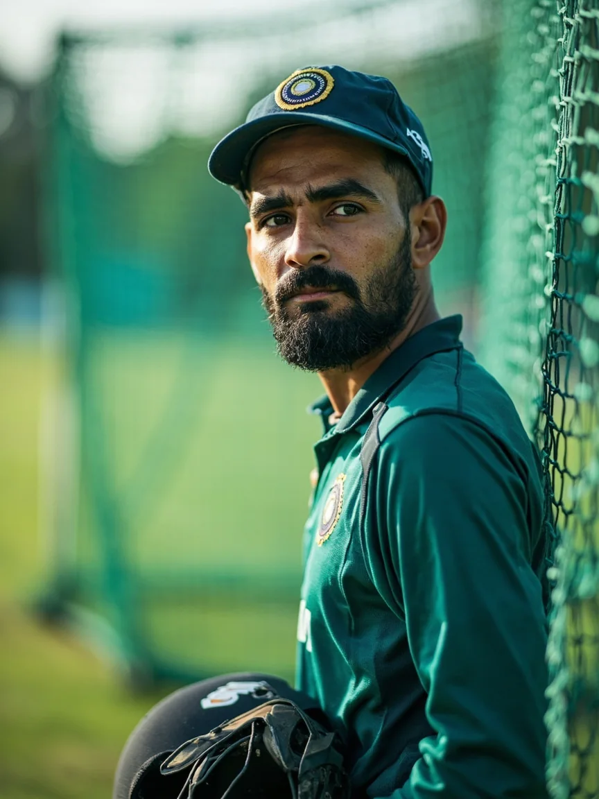 Batter practising technique at the nets