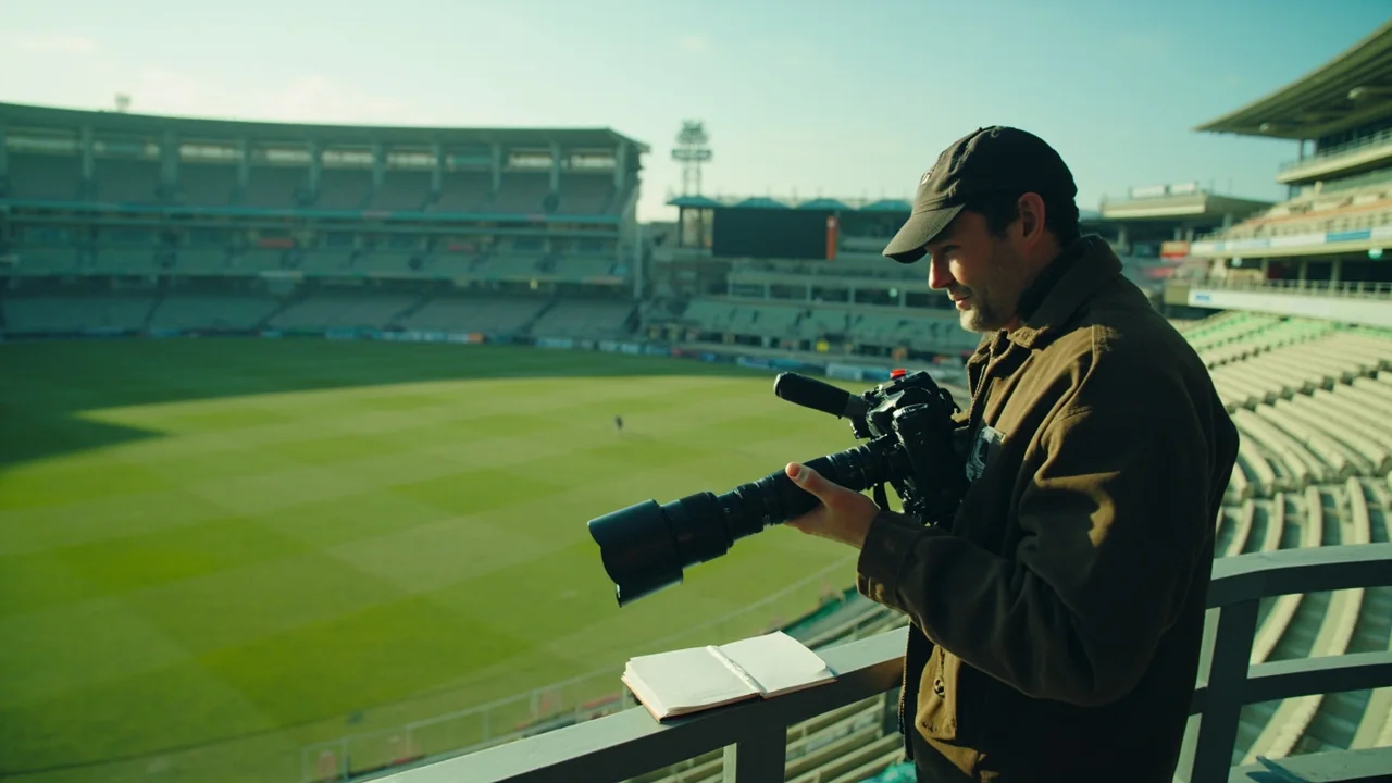 Stadium reporting camera position overlooking the ground